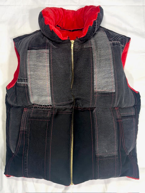 Dark Denim Puffer Vest