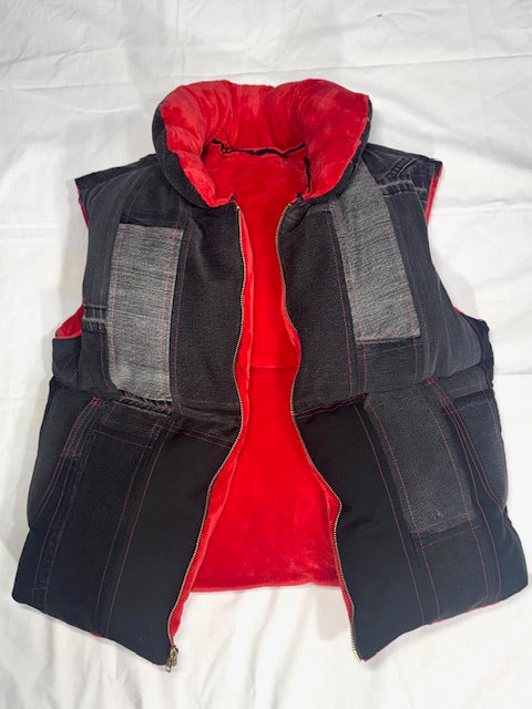 Dark Denim Puffer Vest